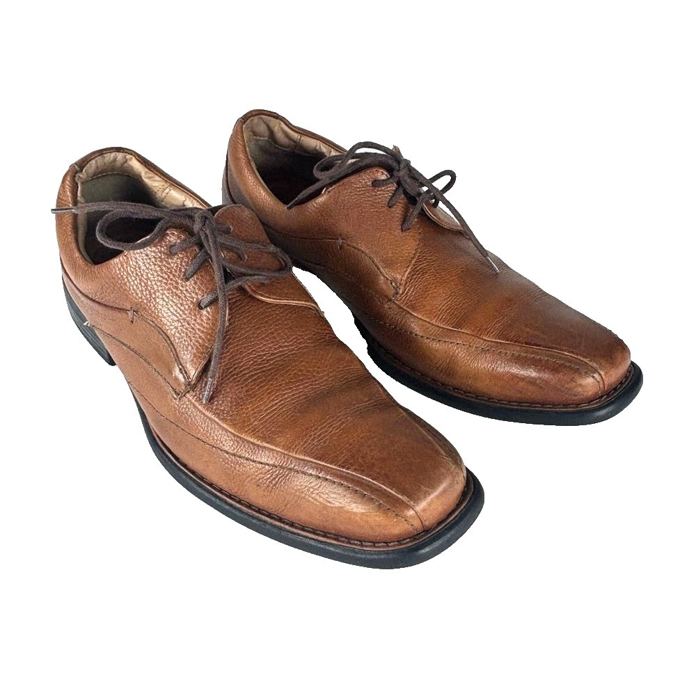 JOHNSTON & MURPHY Brown Leather‎ Dress Shoes Mens 10M Casual Comfort Sheepskin